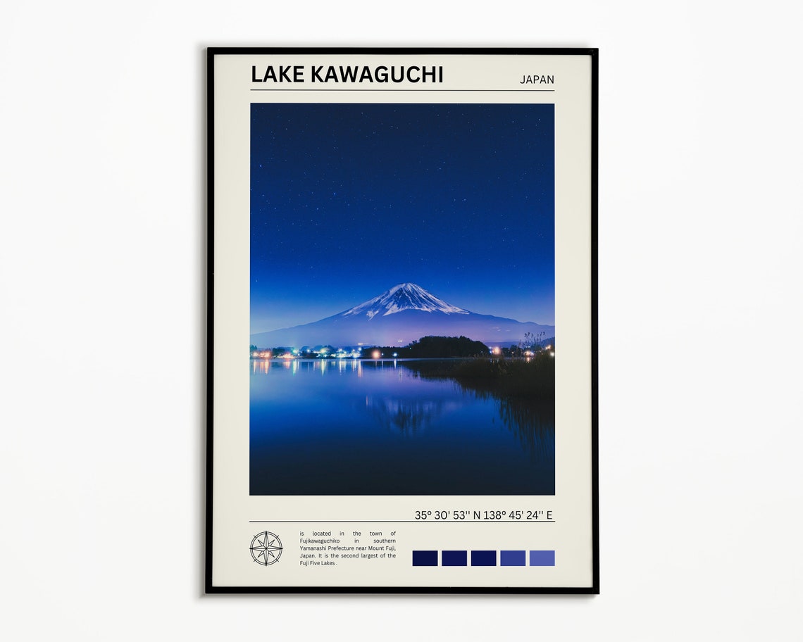 Lake Kawaguchi, Japan Travel Poster
