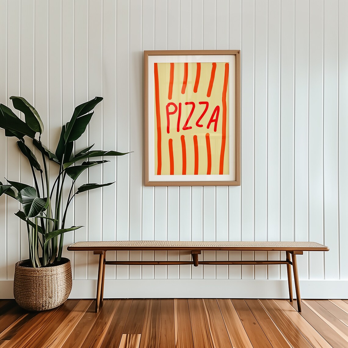 Modern Pizza Retro Typography, Playful Kitchen Decor - Image 2