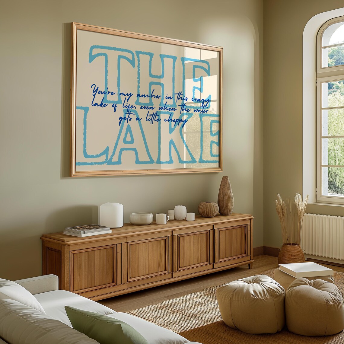 Lake Life Art Print, Tranquil Lake Quote Decor - Image 2