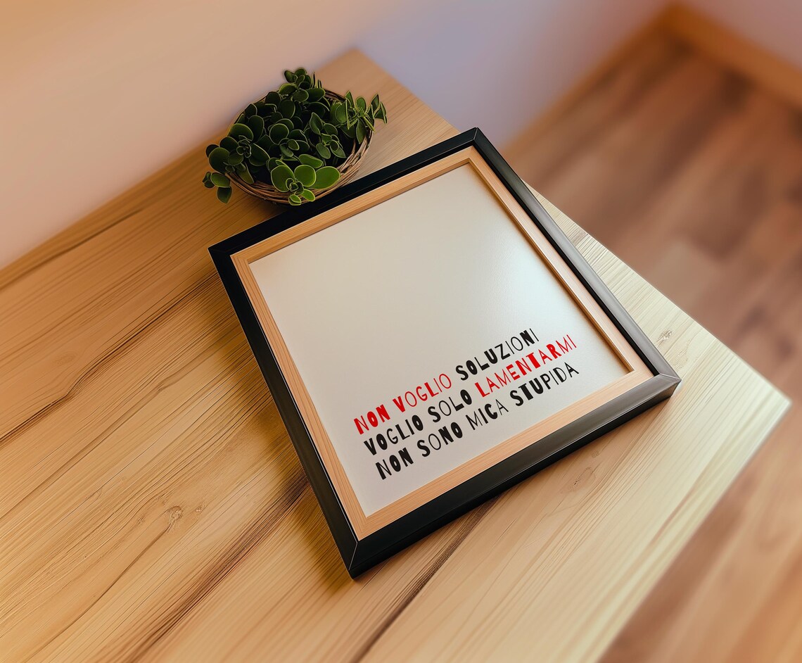 Non Voglio Soluzioni, Minimalist Quote Art Print - Image 2