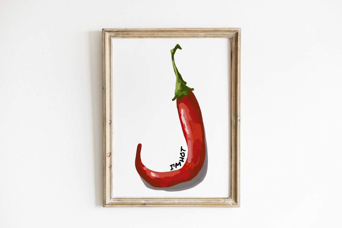 Im Hot Red Chili Pepper Spicy Kitchen Food Illustration Poster