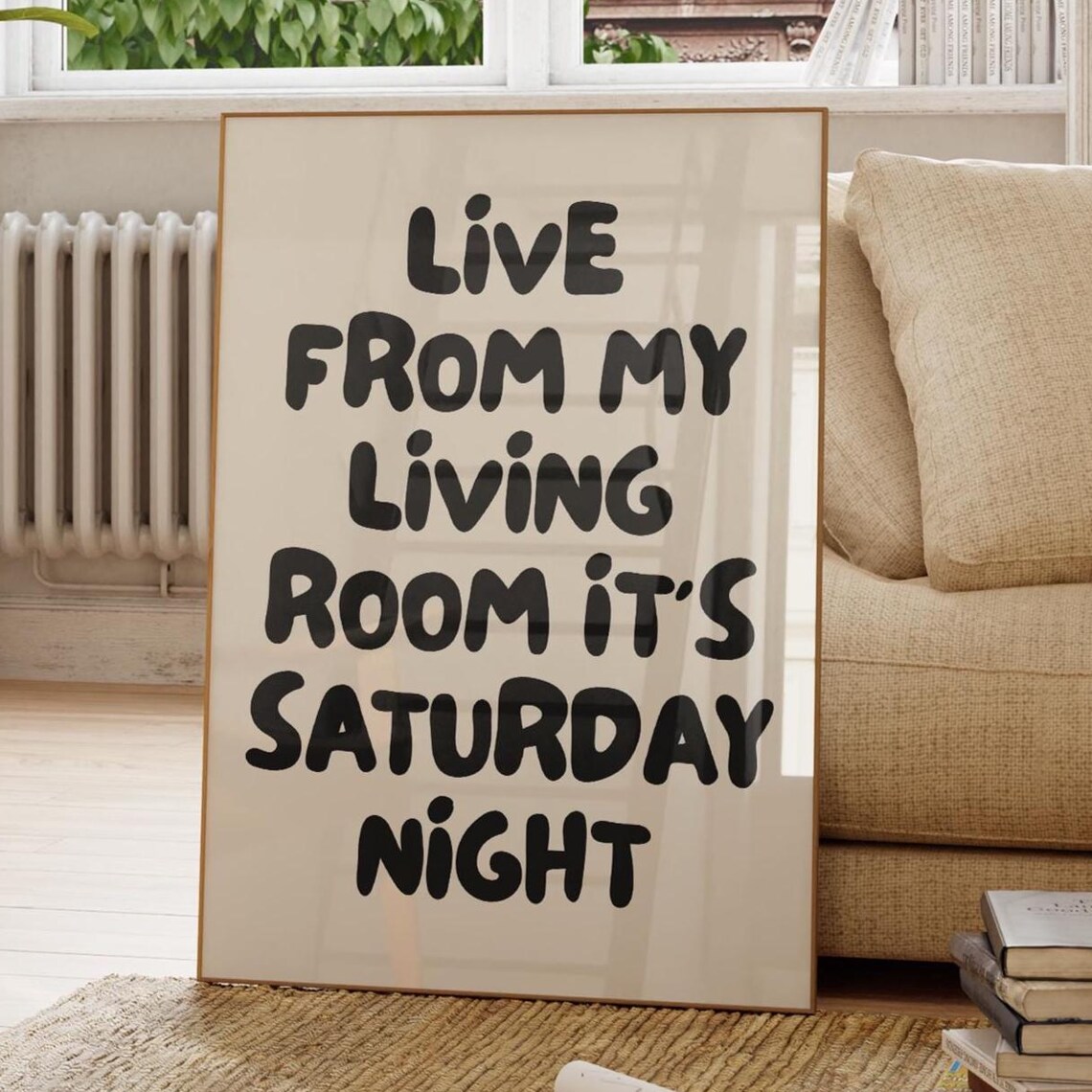 Live From My Living Room Retro Typography Print