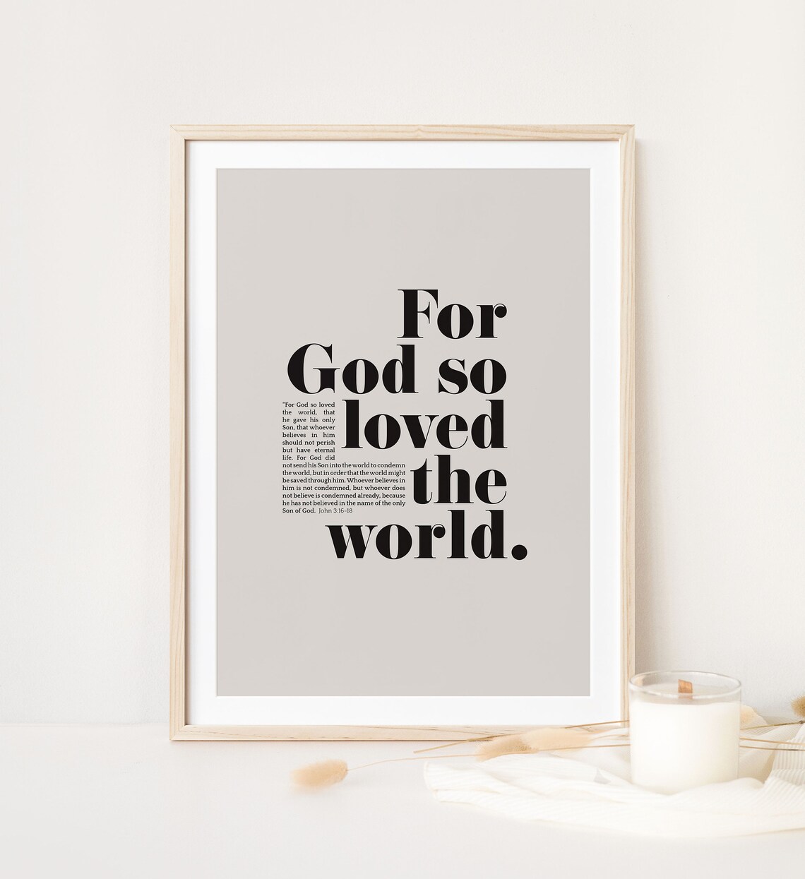 John 3:16 Bible Verse Art Print, Christian Scripture - Image 4