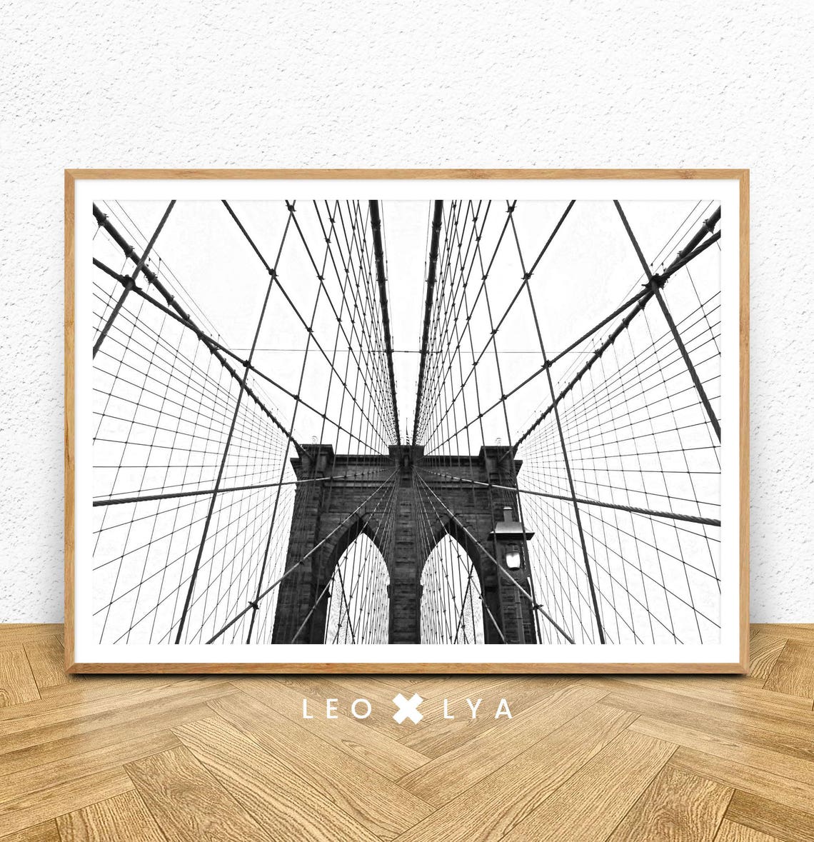 Brooklyn Bridge New York City Black And White Architecture Wall Art - Image 2
