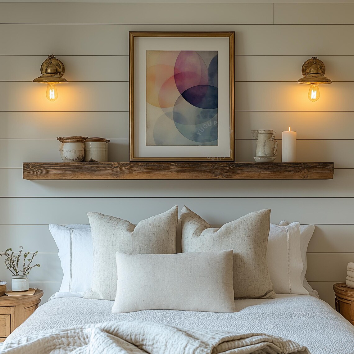 Abstract Circles, Pastel Minimalist Art Print - Image 2