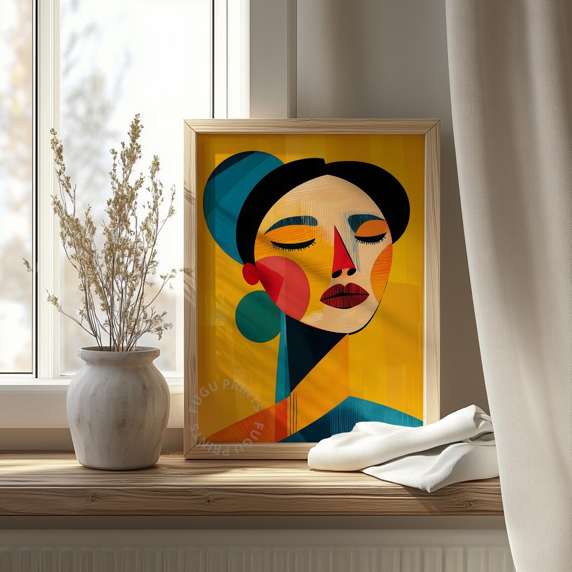 Abstract Woman Art Print, Modern Geometric Portrait - Image 4