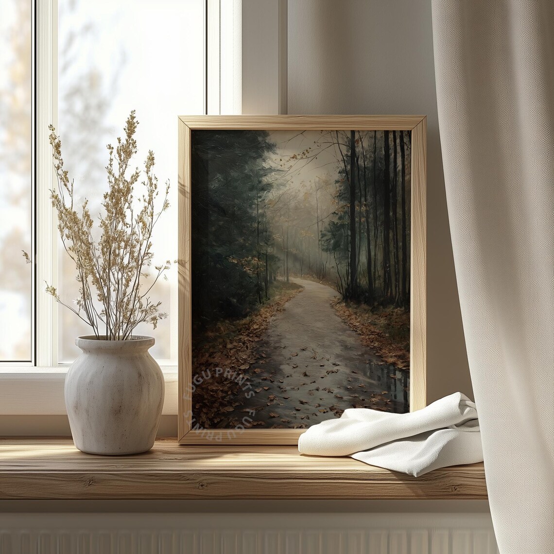 Forest Path, Moody Autumn Landscape Print - Image 4