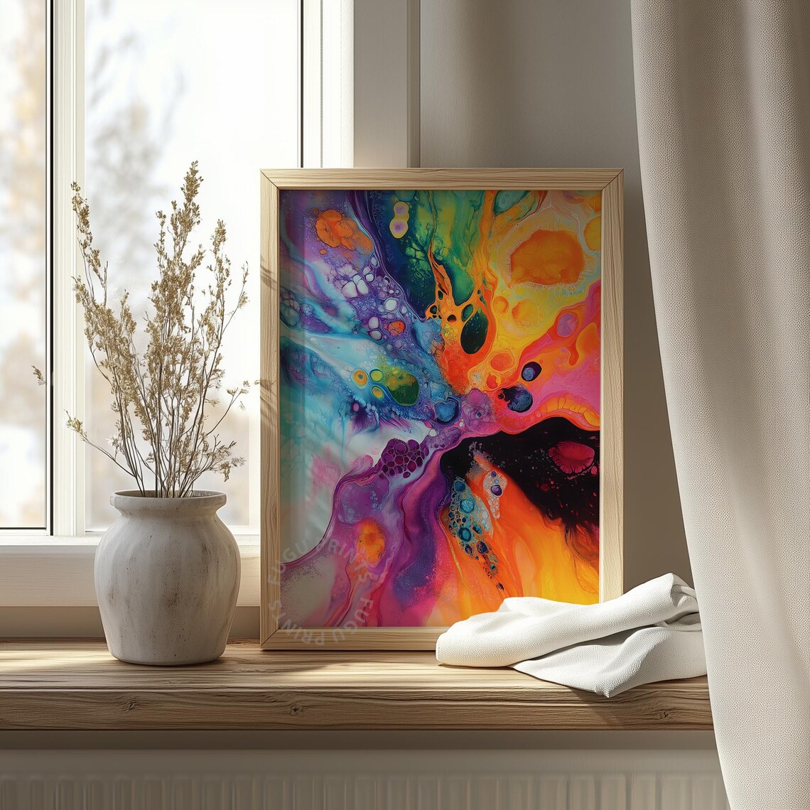 Fluid Art Colorful Abstract, Modern Home Decor - Image 4