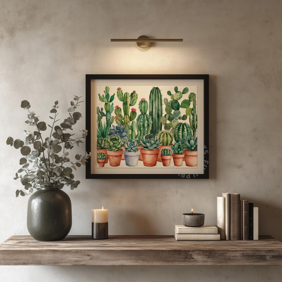 Watercolor Cactus, Boho Desert Plants Art Print - Image 4