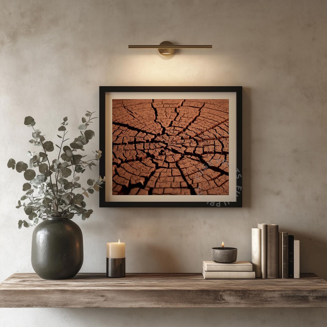 Cracked Earth Abstract Desert Art, Rustic Decor - Image 4