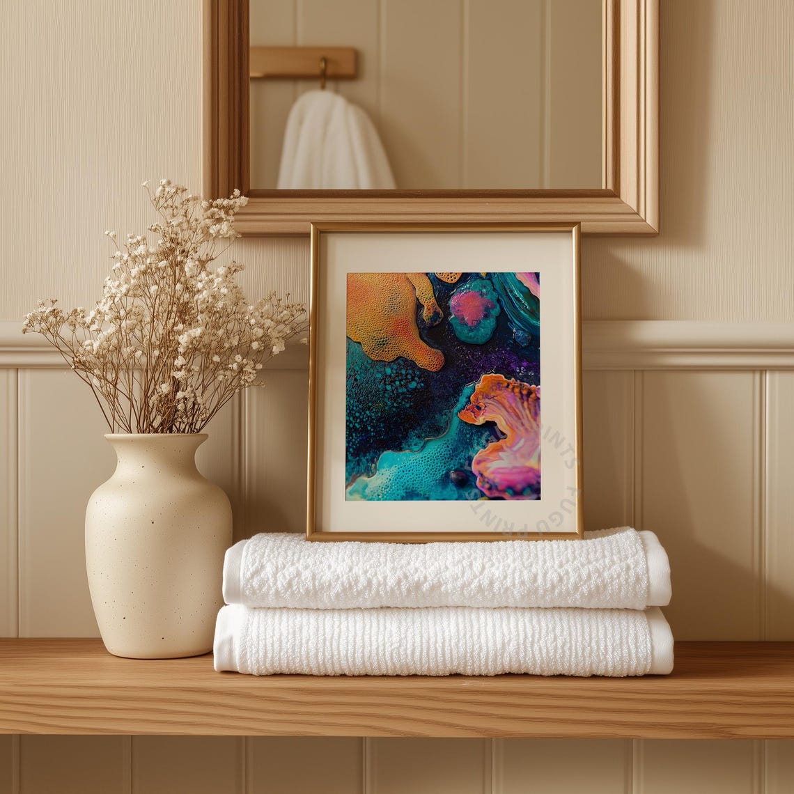Abstract Coral Reef Print Textured Underwater Wall Art Colorful Ocean Home Decor 184 - Image 3