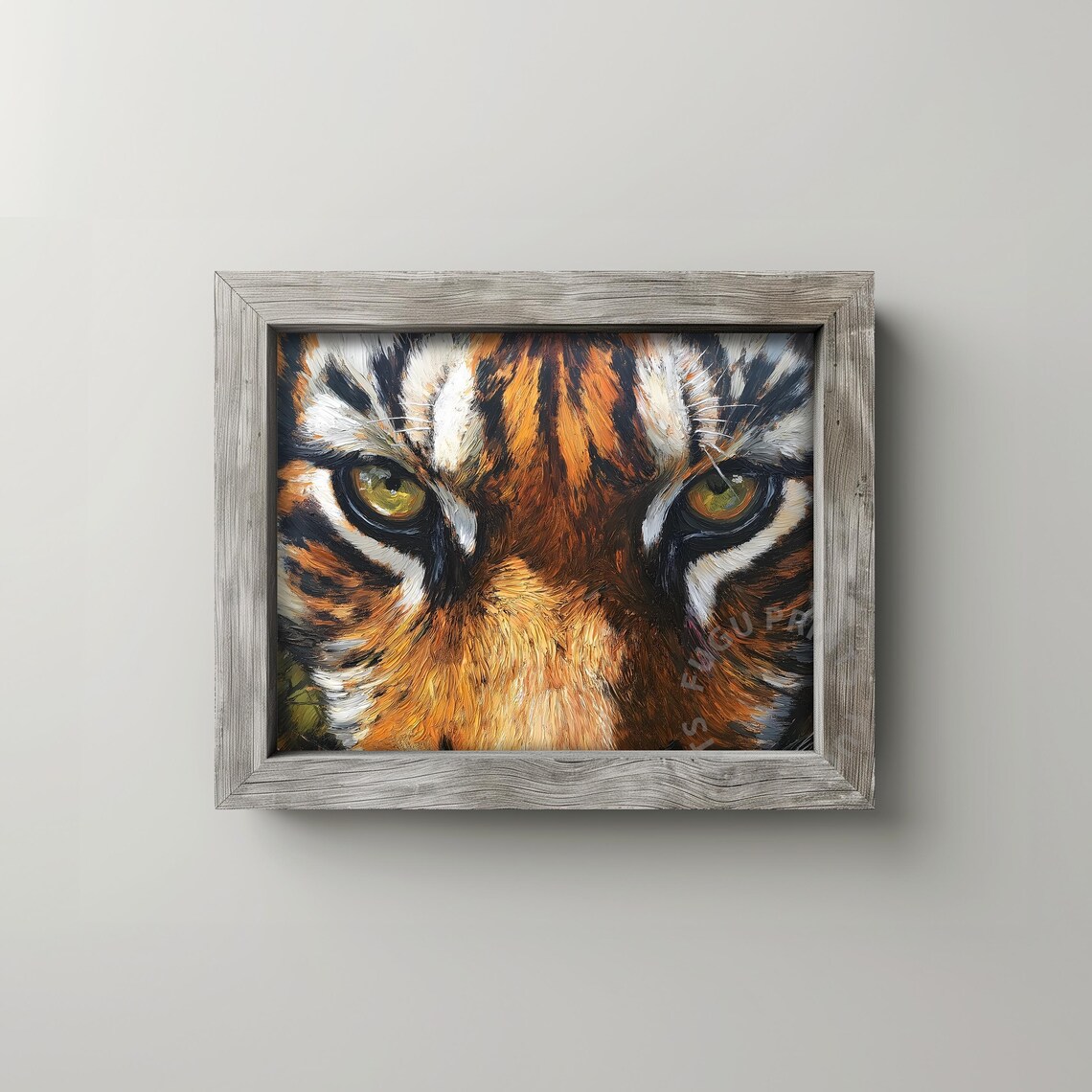 Tiger Eyes Impasto Wildlife Portrait, Art Print - Image 2
