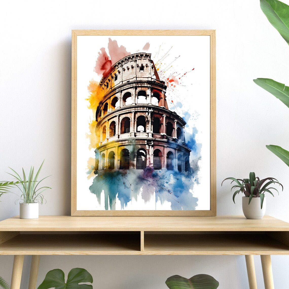 Colosseum Watercolor, Historic Decor Art Print