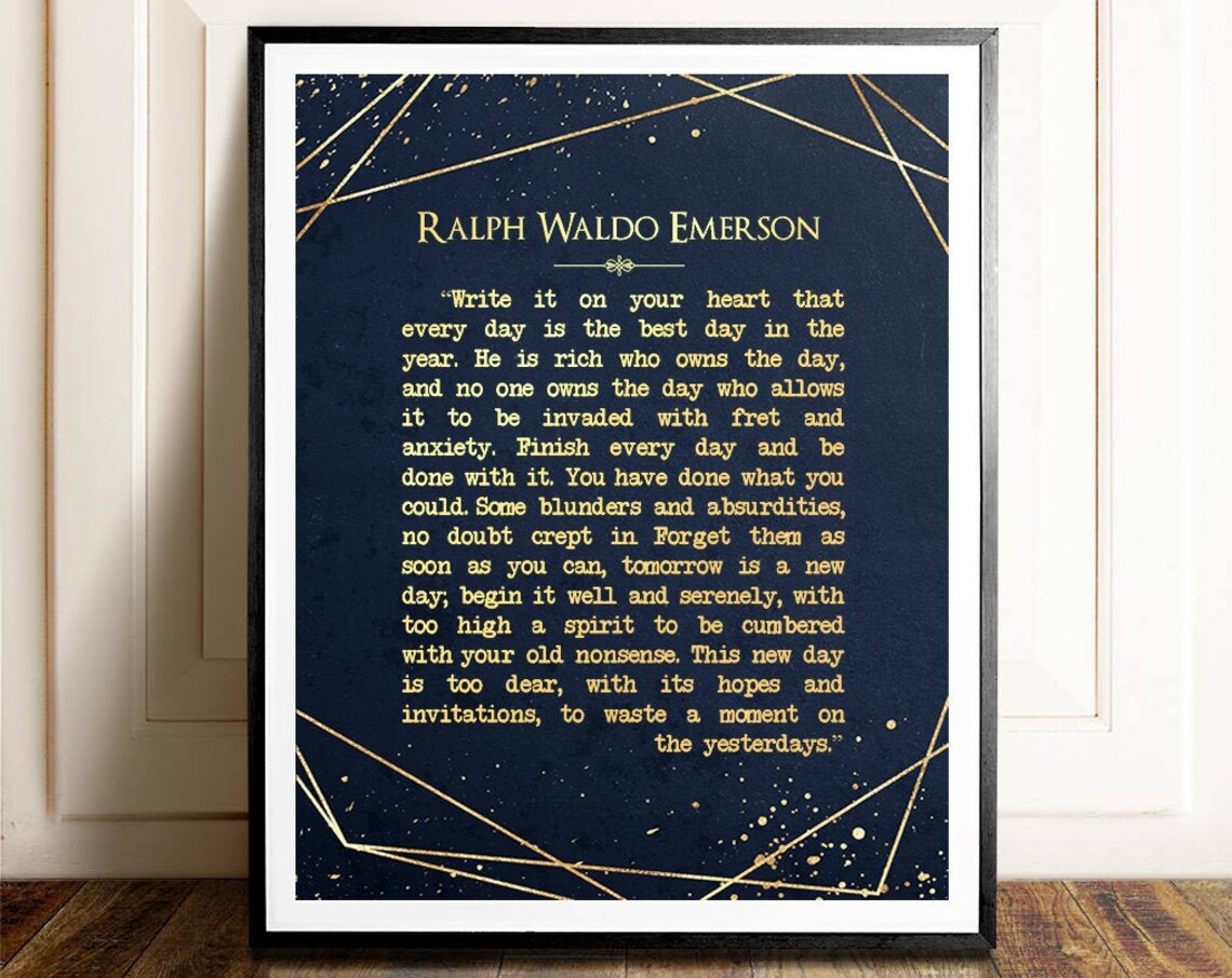 Ralph Waldo Emerson Quote Art Print, Typography