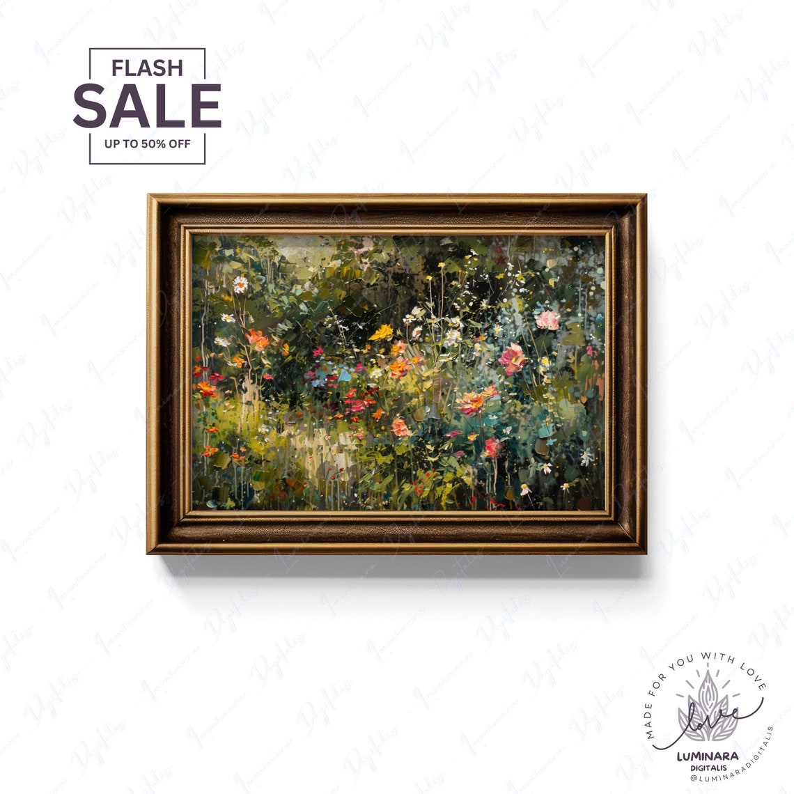 Impressionist Garden Blooms Colorful Wildflower Meadow Art Poster - Image 2