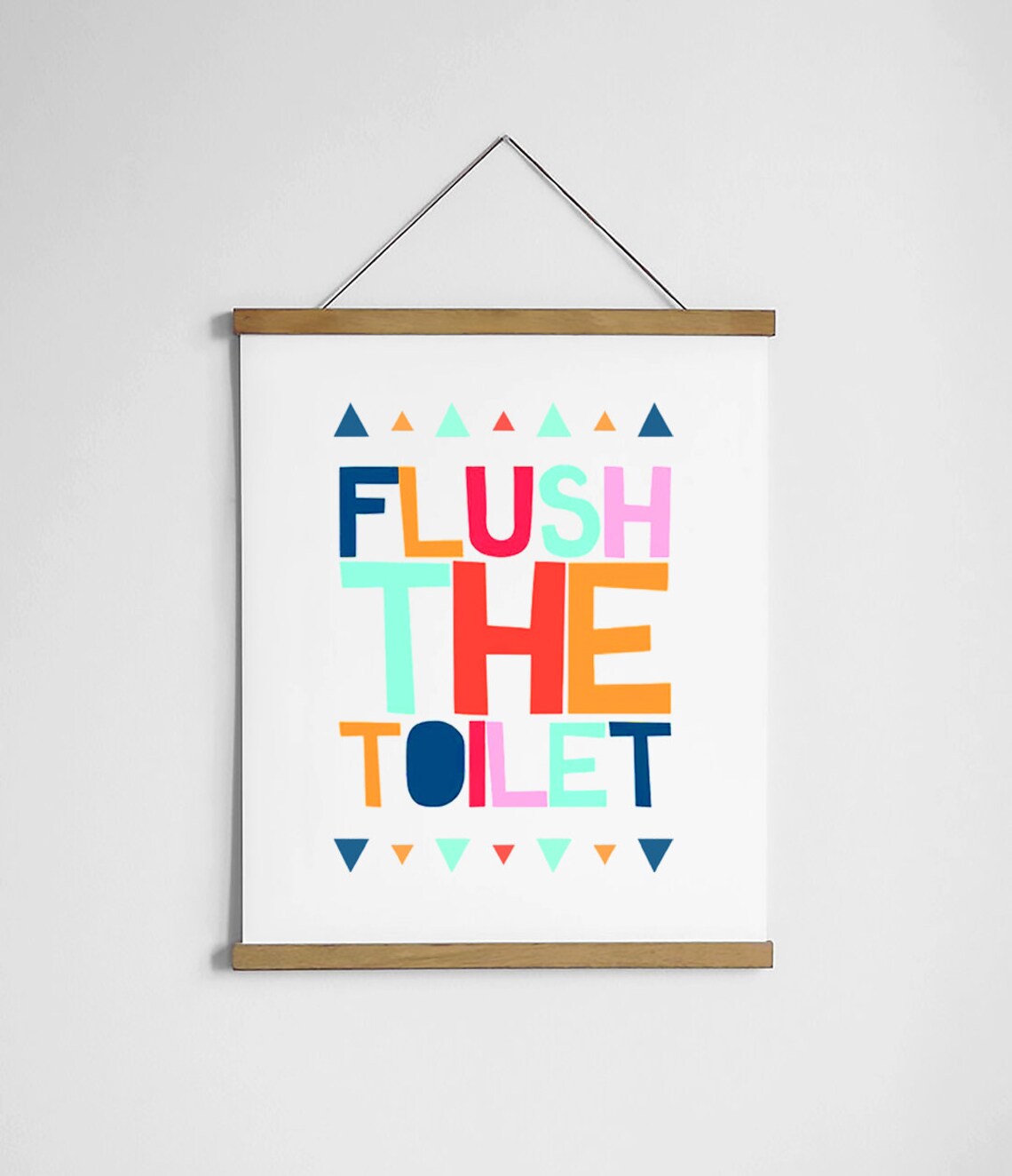 Flush the Toilet Colorful Block Letter Kids Bathroom Rules Poster - Image 3