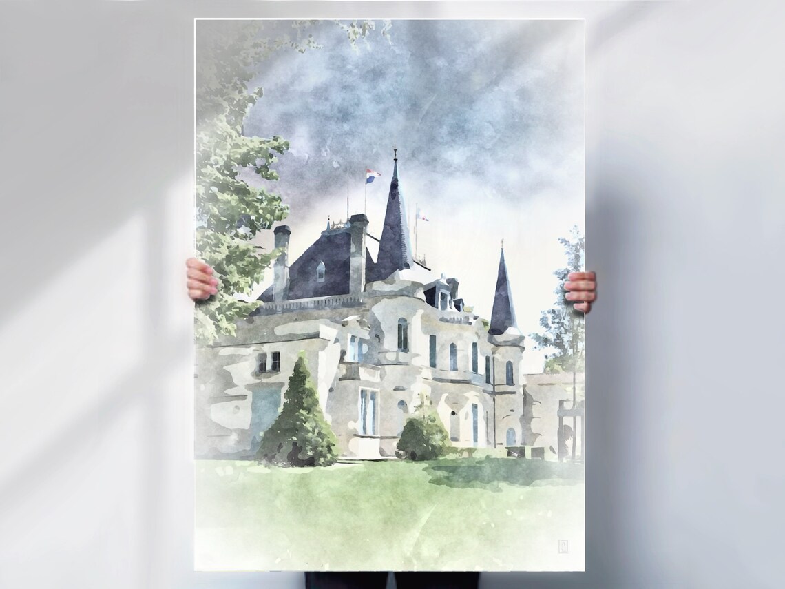 Mdoc Art Print France Watercolour Style Print Wine Region Print Chateaux Print French Art Print Or Print Option