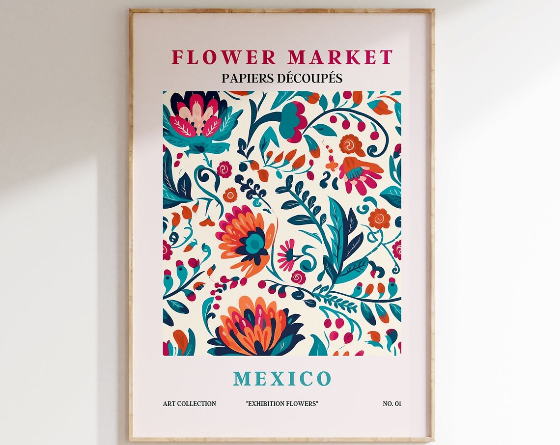 Flower Market Kitchen Living Room Art Print