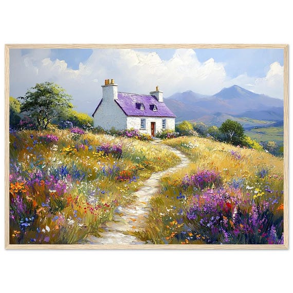 Irish Cottage In Bloom Watercolor Art Print