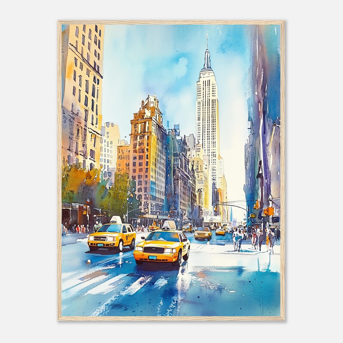 New York Times Square Watercolor Travel Poster