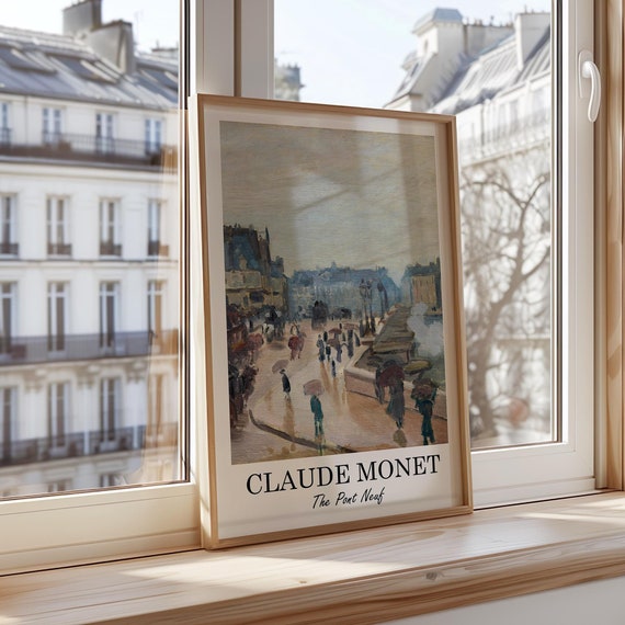 Claude Monet Pont Neuf Print Impressionist Paris Wall Art Cityscape Poster Historic Bridge Decor Urban Landscape Artwork