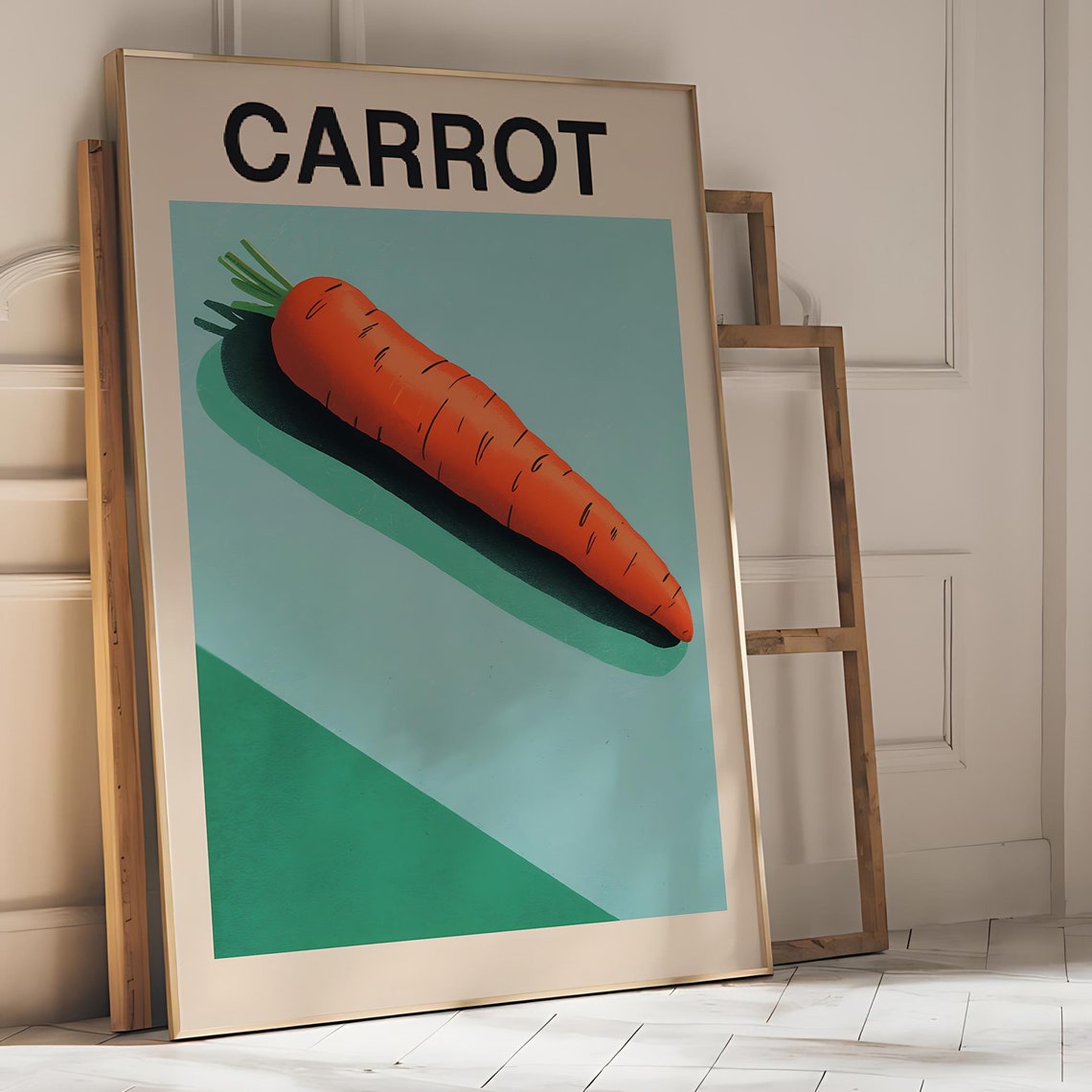 Carrot Vegetable Art Print Farmhouse Kitchen Wall Decor Rustic Food Illustration Modern Farmhouse Kitchen Decor Culinary Wall Decor
