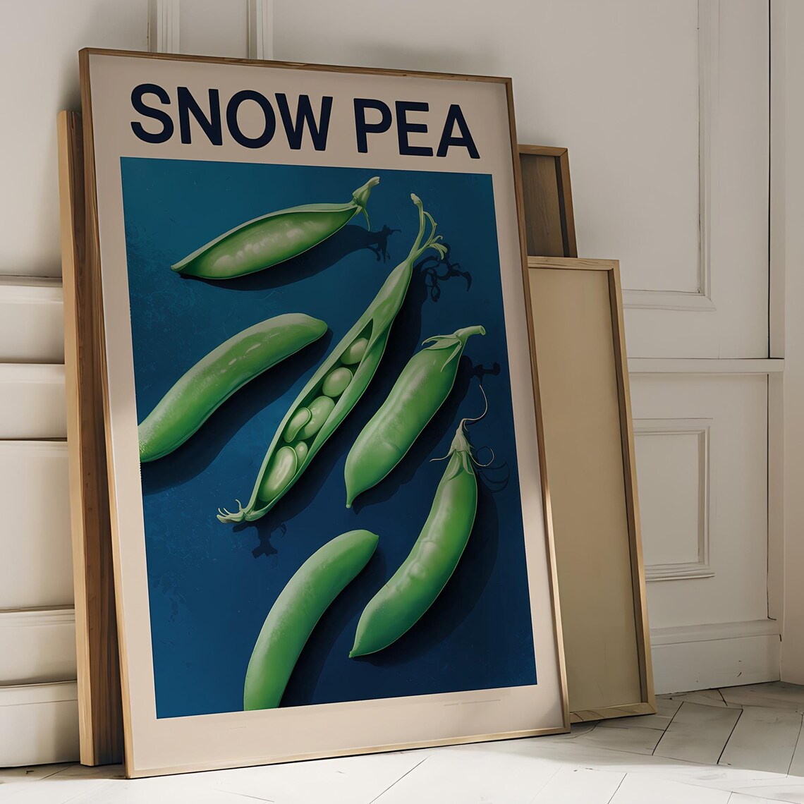 Snow Pea Vegetable Art Print, Farmhouse Kitchen