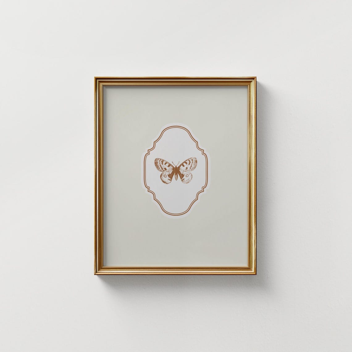 Vintage Butterfly Sepia Engraving Cream Ornate Vertical Nursery Poster - Image 4
