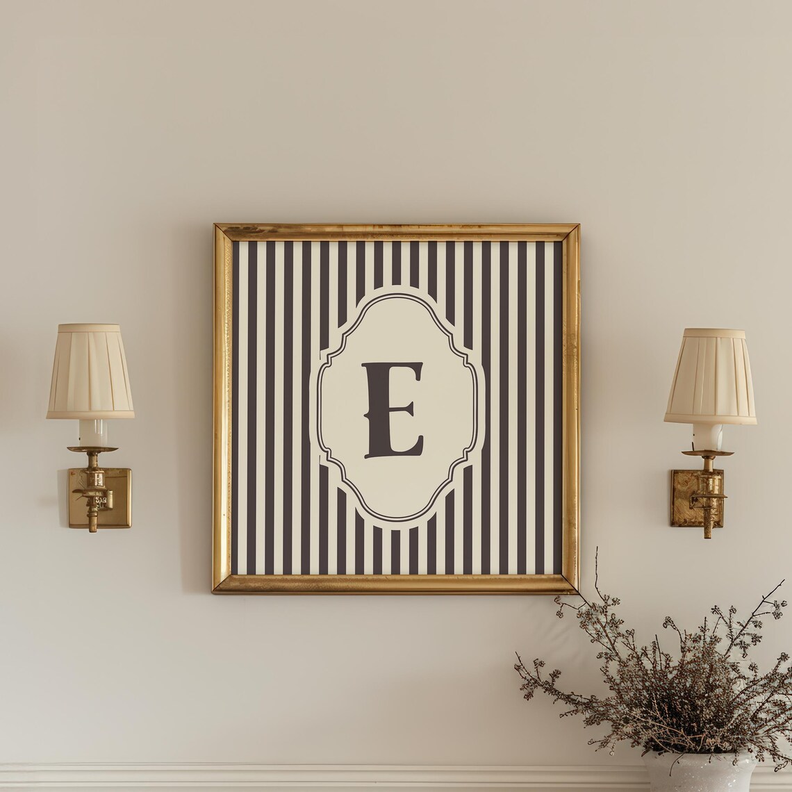 E Square Initial Personalized Watercolor Gift - Image 2
