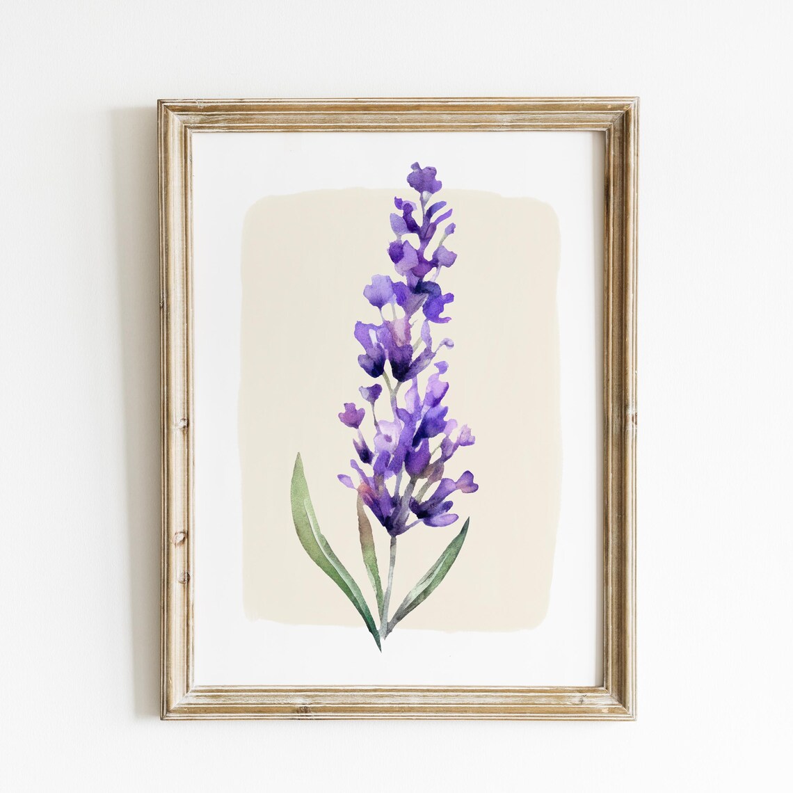 Purple Lavender Sprig Watercolor Minimalist French Botanical Print - Image 3