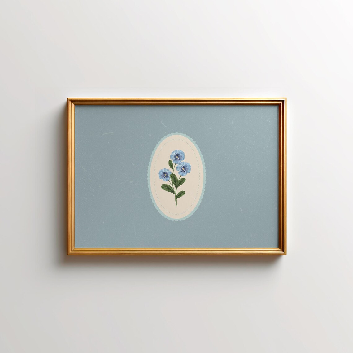 Blue Watercolor Floral Art Print, Nursery Botanical Decor - Image 2