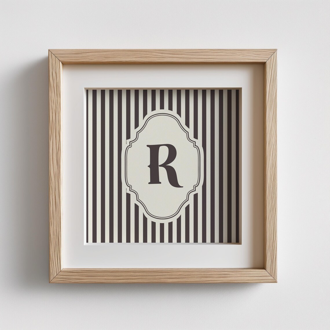 R Square Initial Personalized Watercolor Art Print - Image 4