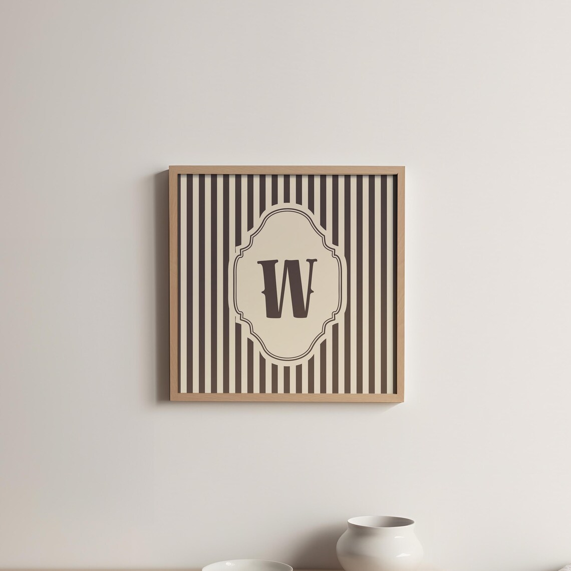 W Square Initial Personalized Watercolor Gift - Image 5