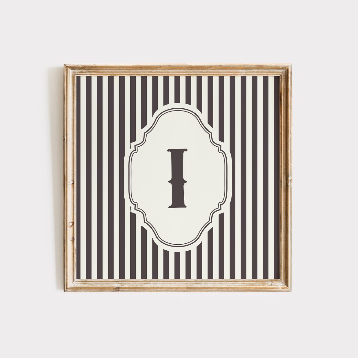 I Square Initial Print, Personalized Watercolor Gift - Image 3