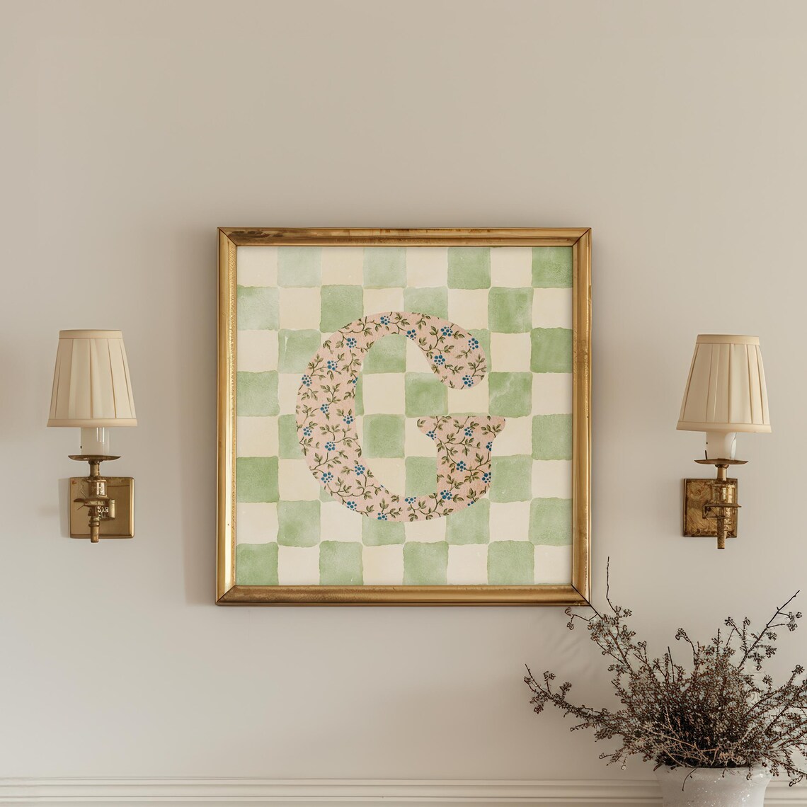 G Square Initial Personalized Gift, Watercolor Art - Image 3