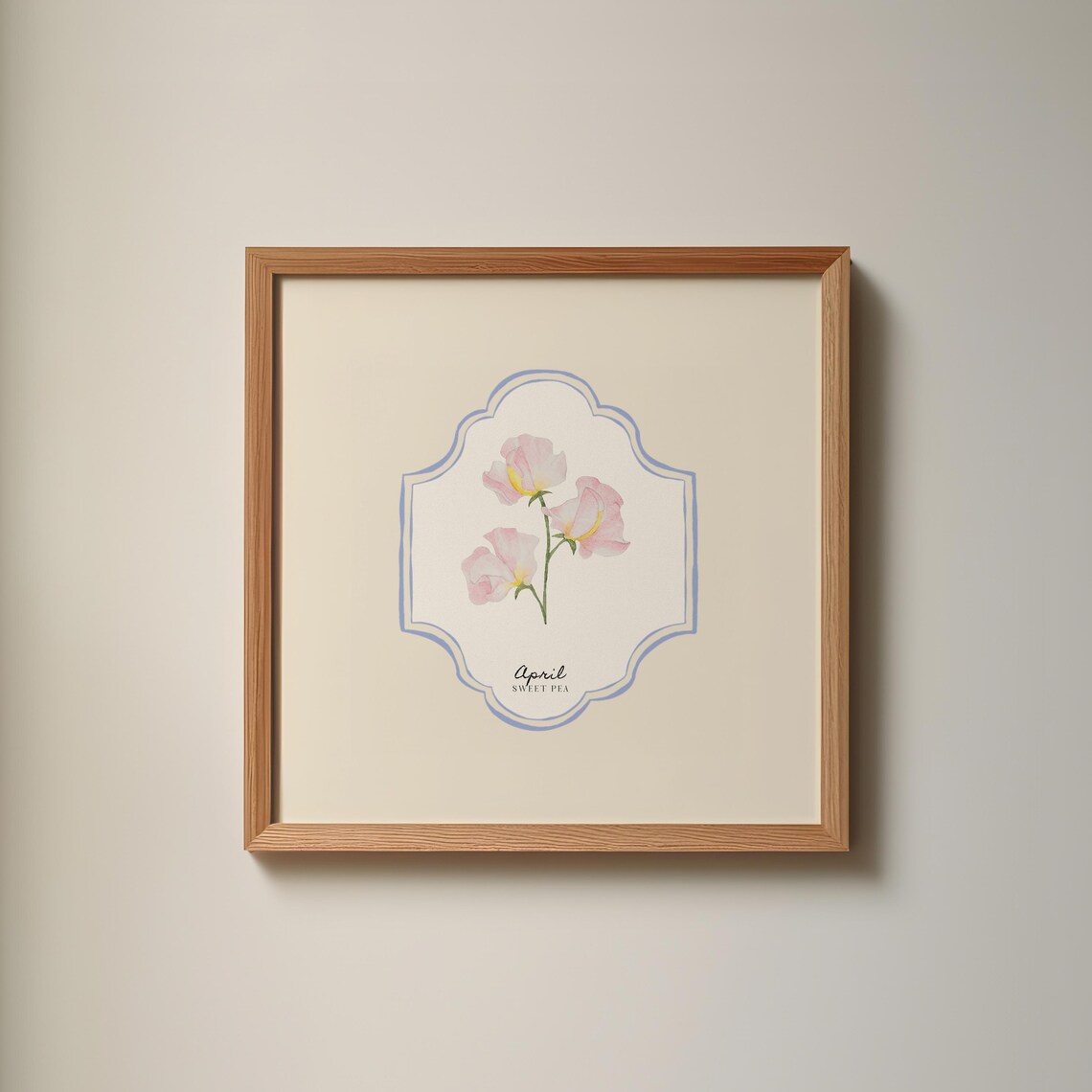 April Birth Month Flower Personalized Gift Art Print - Image 2