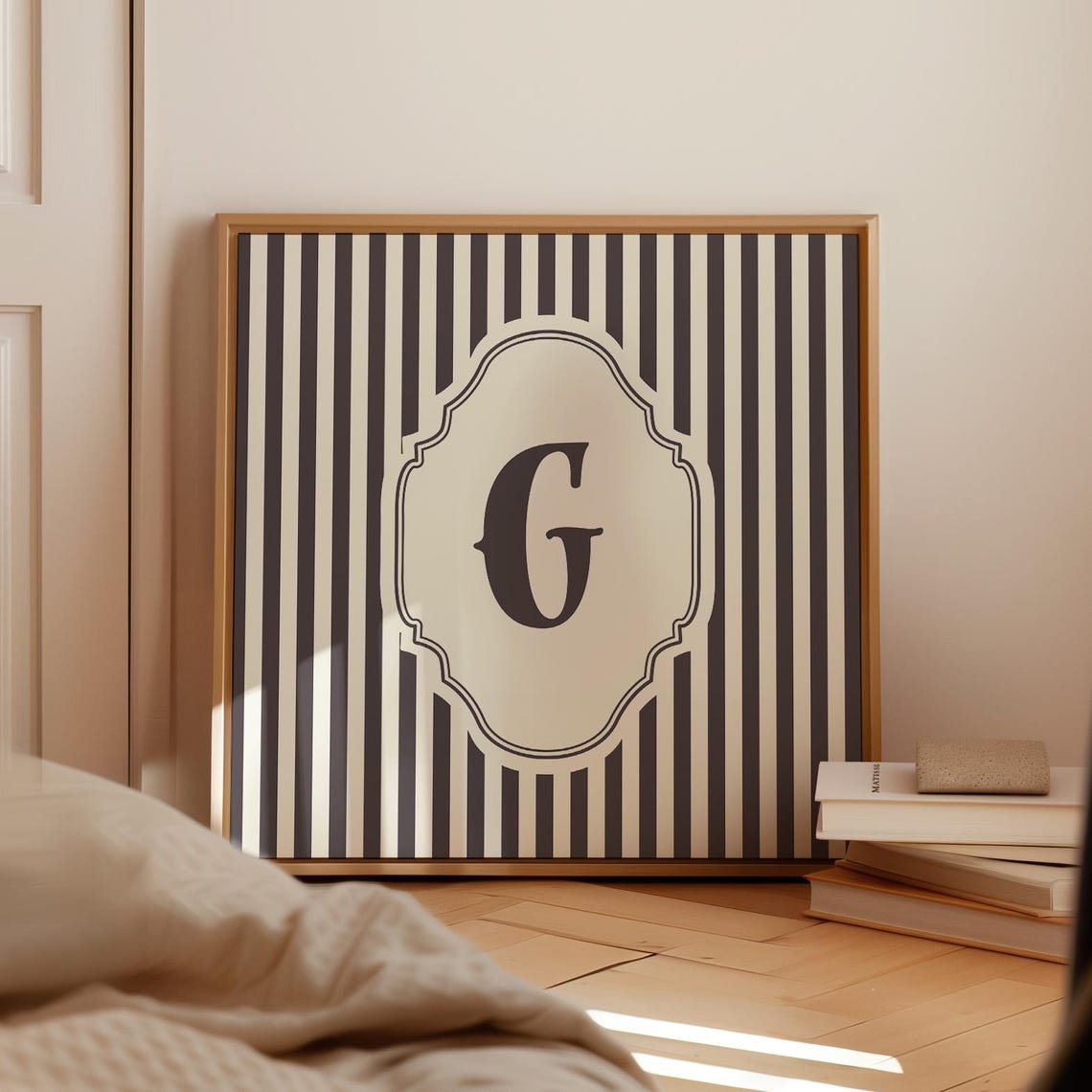 G Square Initial Print Personalized Gift Watercolor Art Gift Idea Art Print Print - Image 2