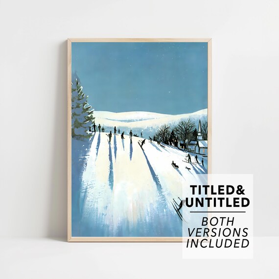 The New Yorker January 1973 Dusk Skiers Long Shadows Cover Poster