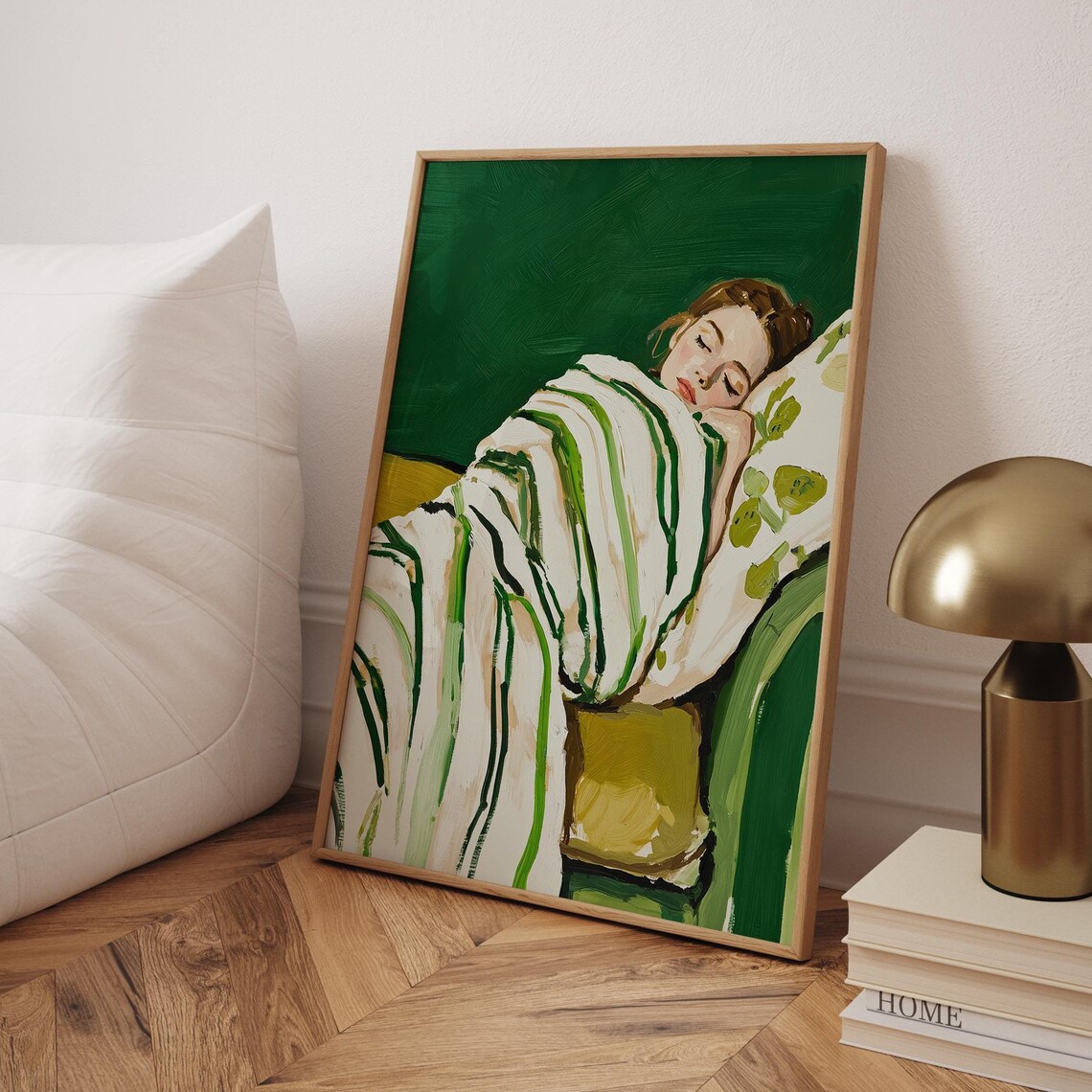 Green Abstract Wall Art, Contemporary Minimalist