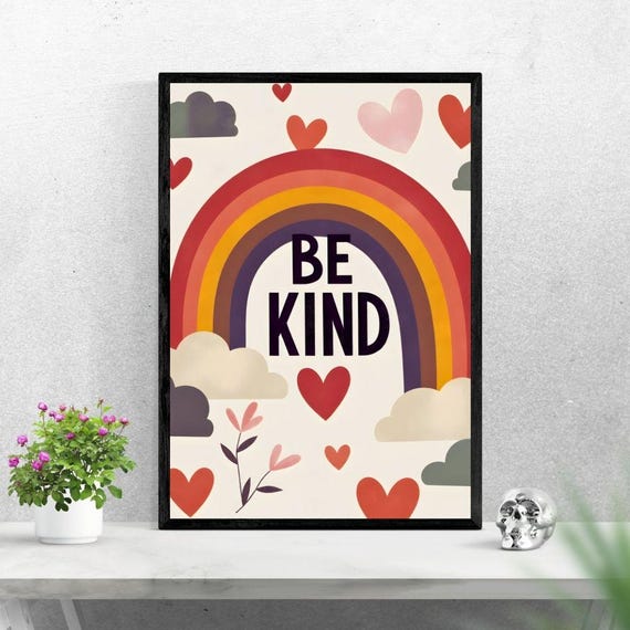 Be Kind Quote Nursery Wall Art High Resolution 300 Dpi