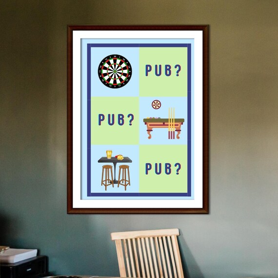 Funky Pub Print Bar Kitchen Wall Art