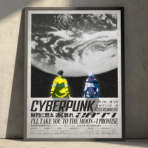 Cyberpunk Edgerunners Anime Poster Print Manga Japanese Vintage Sci Fi Minimalist Large Wall Decor Hanging Christmas Gift For Fan