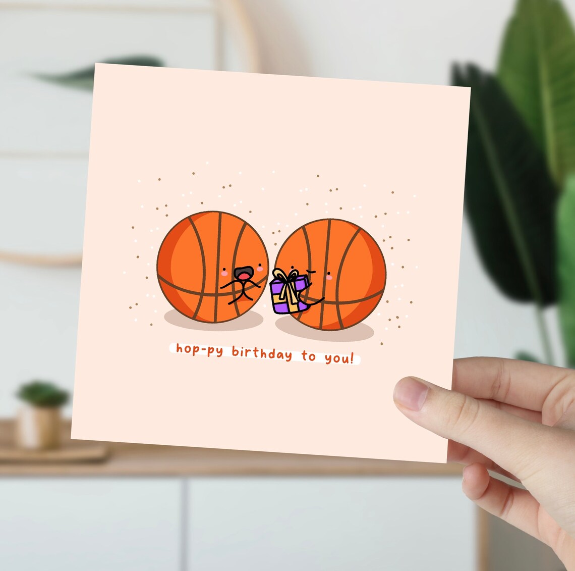 Hop-py Birthday To You Basketball Pun Birthday Illustrated Card Print - Image 5