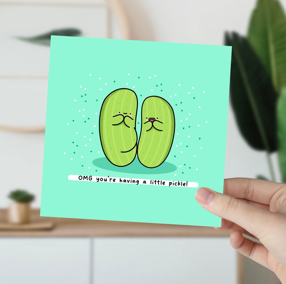 OMG Youre Having A Little Pickle Pregnancy Illustrated Card Print - Image 5