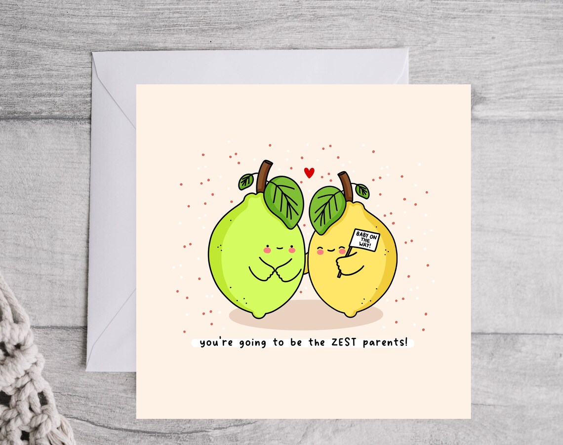 Youre Going To Be The ZEST Parents New Baby Illustrated Card Print - Image 3