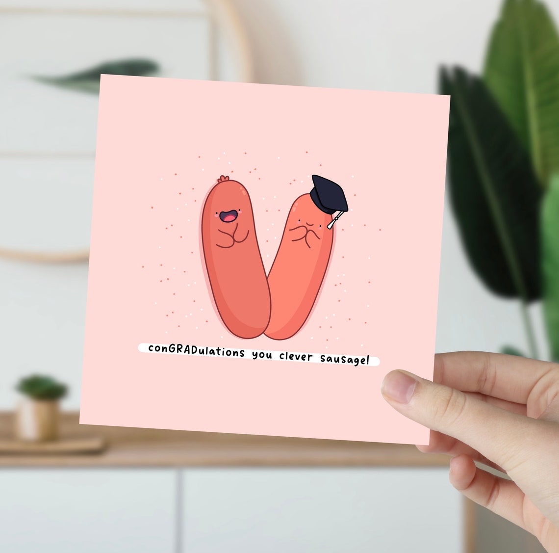 Sausage Duo Graduation Cap ConGRADulations Clever Sausage Wall Art - Image 6