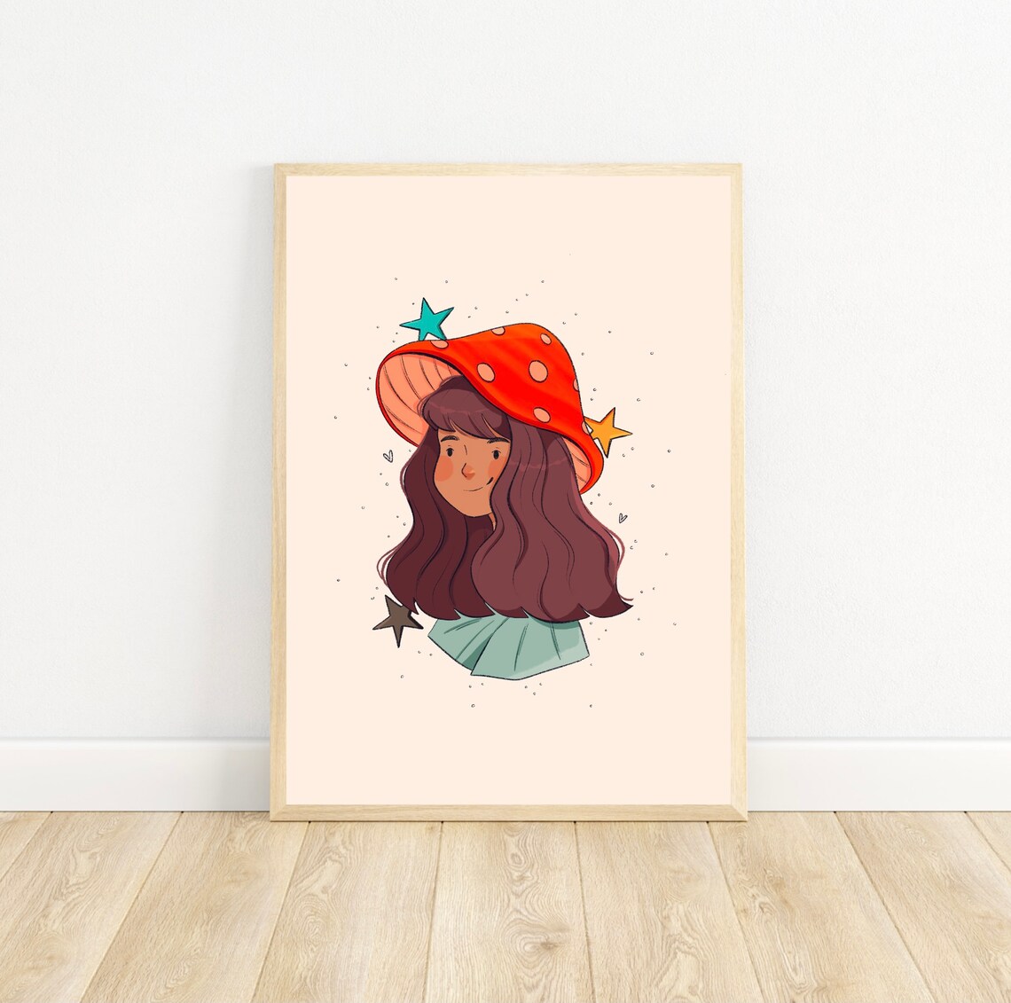 Mushroom Girl Cottagecore Art Print, Toadstool - Image 2
