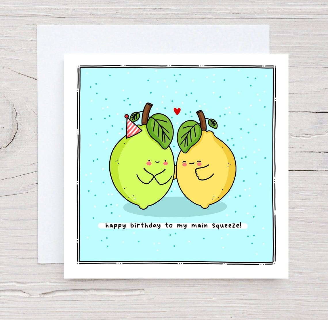 Kawaii Lemon Lime Birthday Pun Poster with Main Squeeze Hugging - Image 4
