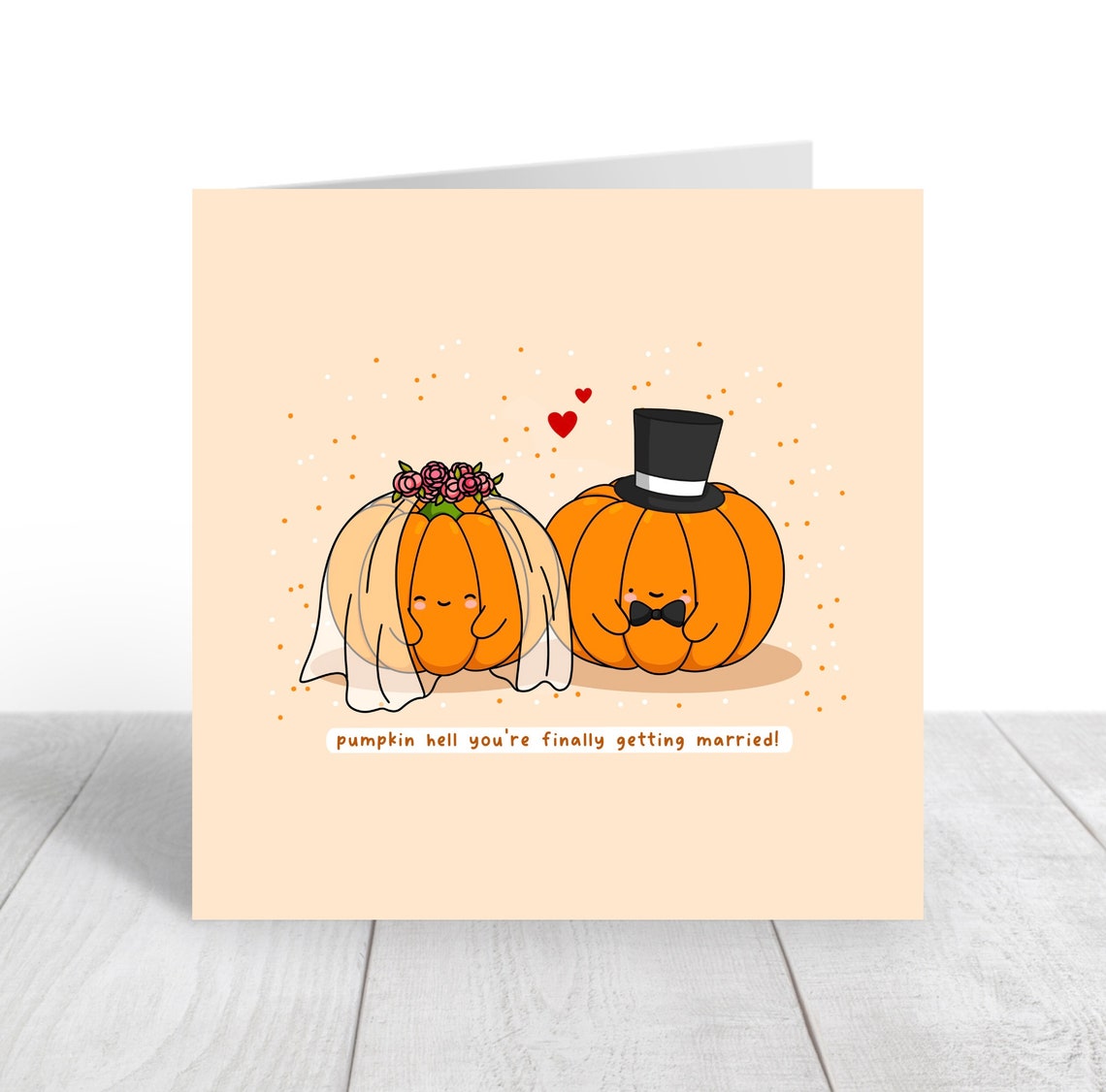 Pumpkin Bride And Groom Finally Getting Married Funny Pun Wall Art - Image 5