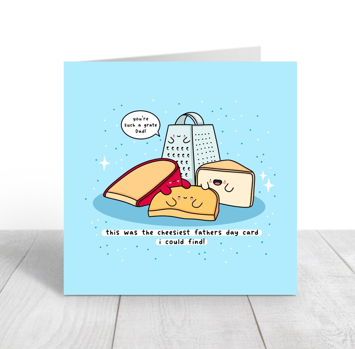 Cheesy Father's Day Kawaii Cheese Pun Art Print - Image 3